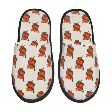 Balery Snake Around Heart Slient Indoor Furry Fleece Comfort House Shoes Soft Non-Slip Home Shoes Cotton slippers House Slippers-- Medium