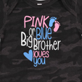 thumbnail image 4 of Inktastic Pink or Blue, Big Brother Loves You Footprints and Heart Boys Baby Bodysuit, 4 of 5