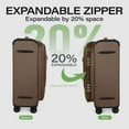 thumbnail image 3 of 3 Piece Softside Luggage Set, Expandable Soft Shell Spinner Luggage with Front Opening, Lightweight Durable Suitcase TSA Lock Approved, 20"/26"/28", Coffee(XJ1097), 3 of 8