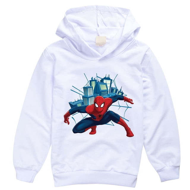 Marvels Spiderman Sudaderas con capucha Ropa Niño Moda Imprimir Sudadera con capucha Bebé Niño Niña Primavera Otoño Niños Chaqueta Suéter Marvel Hoodie130cm zhangmengya CONDUJO