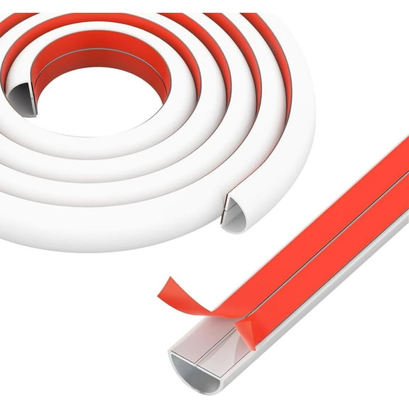 118 Inch Wall Cord Hider Self-Adhesive Wire Cover Raceway for Walls Flexible PVC Cable Concealer Cord Cover Floor Cable Protector