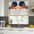 thumbnail image 4 of Navy Blue Burnt Orange Curtain Valances for Windows, Kitchen Valance Window Treatments Panel 2 Pack, Middle Century Modern Geometric Rod Pocket Short Curtains for Bathroom Bedroom 54 x 18 Inch, 4 of 8