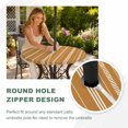 thumbnail image 4 of Round Outdoor Tablecloth with Umbrella Hole and Zipper, Boho Burnt Orange Tablecloth with Elastic Waterproof, Minimalist Farmhouse Striped Patio Table Covers for 36" - 44" Picnic Pool Tables, 4 of 9