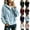 Light Blue, variant on Women's Velvet Hoodies Long Sleeve Button Up Hooded Cardigan with Pockets Open Front Velour Jacket, Casual Oversized Drawstring Hood Sweatshirt for Autumn Winter, Soft Fleece Solid Color Jumper