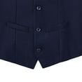 thumbnail image 7 of Boy's Formal Suit Vest Solid Dress Waistcoat Vest with Pockets for Wedding Pageant and Performance Elegant Sleeveless with Adjustable Back, Size 3-17 Years,Color:Blue,11-12 Years, 7 of 7