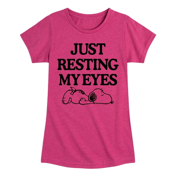 HYBRID APPAREL - Peanuts - Resting My Eyes Snoopy - Toddler & Youth Girls Short Sleeve Graphic T-Shirt