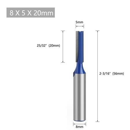 

Goodhd 8mm Shank Straight Router Bit Double Flute Wood Milling Cutter for Woodwork Tool