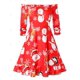 thumbnail image 3 of Más el tamaño del hombro de Navidad Vestido estampado y hebilla Set Top Rosegal vestidos vintage tallas grandes, 3 of 5