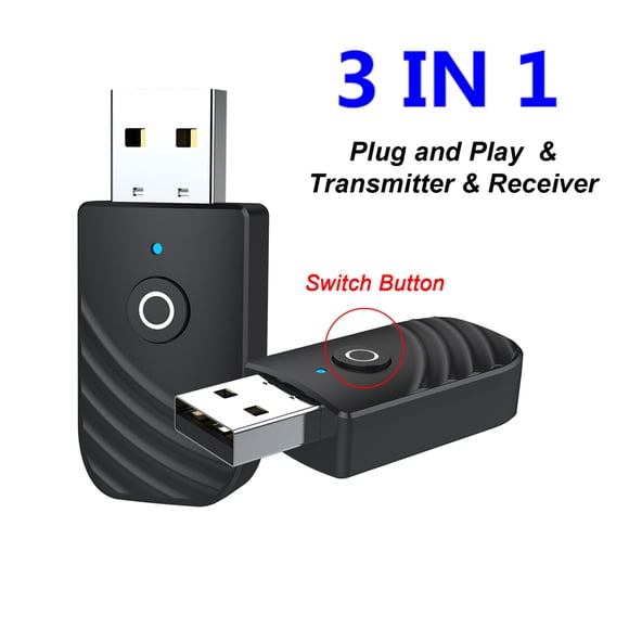 Transmisor Receptor NikouMX Adaptador de Audio Bluetooth 3 en 1 Receptor Bluetooth Transmisor Diseño de Última Generación