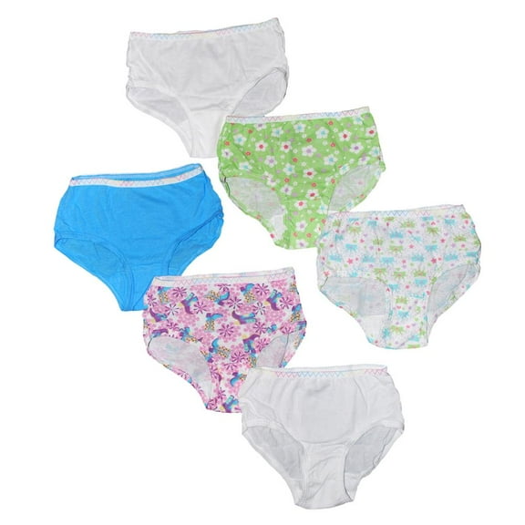 Fruit of the Loom Girl's Assorted Brief Underwear, 6 Pack Panties (Little Girls & Big Girls)