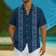 thumbnail image 2 of Mens Casual Botón Arriba Camisas Manga Corta Vintage Boliche Cuba Playa Camisas de Verano Botón Arriba, 2 of 5