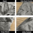 thumbnail image 5 of LIBRCLO Mens Shorts Cargo with Multiple Pockets Elastic Waist Outdoor Hiking Straight Work Shorts Casual Summer Quick Dry Short Pants Gray XL, 5 of 5