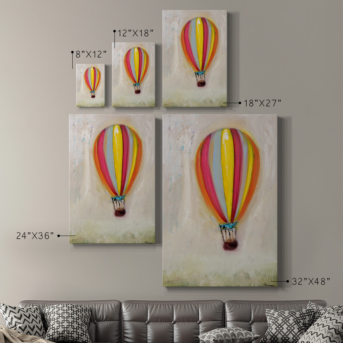 Lucky Hot Air Balloon Premium Gallery Wrapped Canvas - Ready to Hang