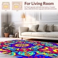 thumbnail image 2 of ODIKA 3'x5' Machine Washable Non-Slip Area Rug, Enchanting Kaleidoscope with Radiant Hues High Traffic Rug, Red, 396138, 2 of 5
