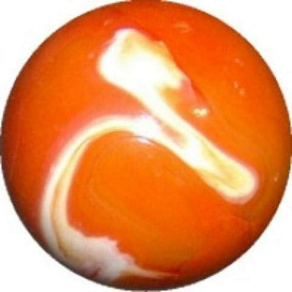 Big Game Toys~1X Orange Creme Mammoth Marble 1 5/8" (42mm) Glass Ball Large Huge Orange White Shooter Swirl