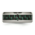 thumbnail image 3 of Chisel Titanium Polished with Black and Green Carbon Fiber Inlay 8mm Band, 3 of 7