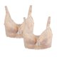 thumbnail image 1 of Sujetadores de copa completa para mujer, cómodo y transpirable, encaje floral, cobertura total, sujetador con aros sin relleno Beige-2 Piezas 44/100 Fit 42B/C, 1 of 6
