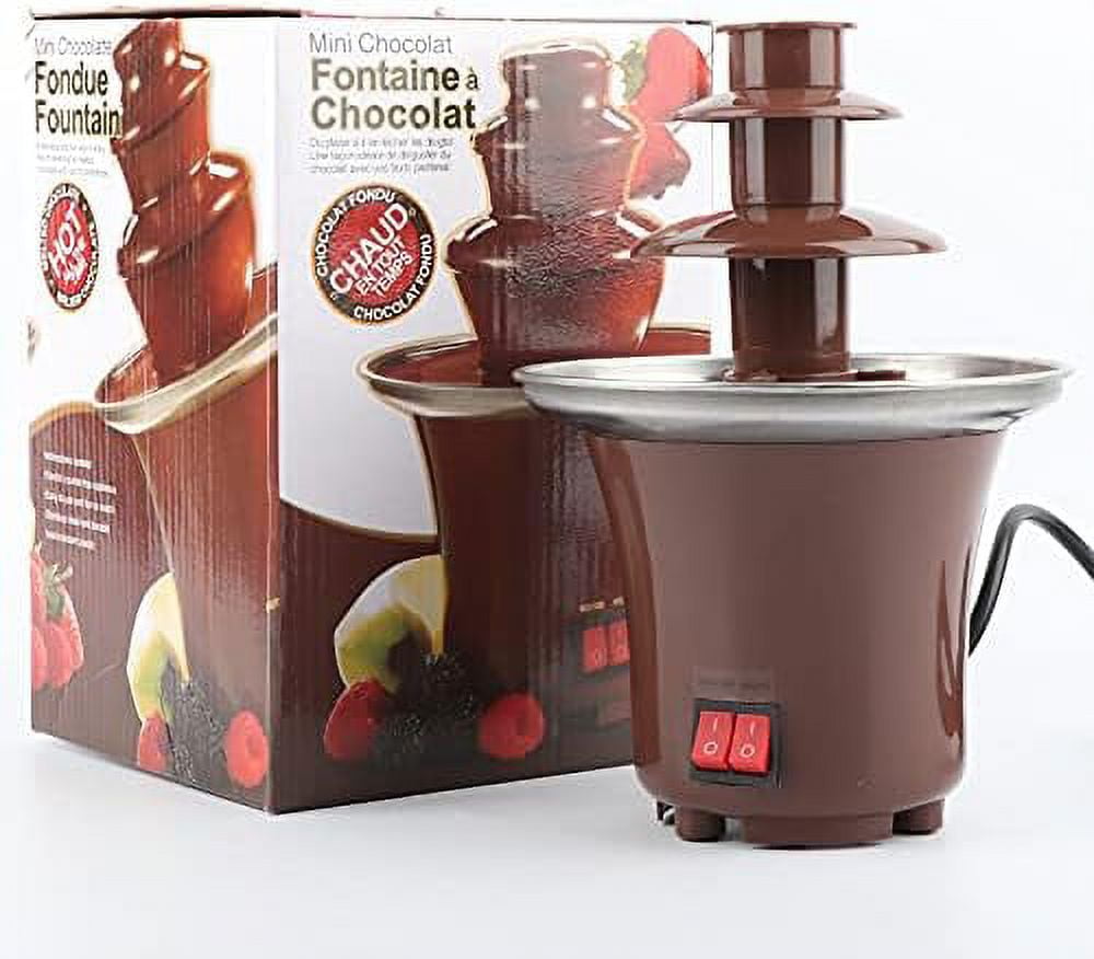 HOOFUN Mini Brown Chocolate Fountain, 3 Animal Fondue Heat, Easy to