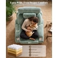 thumbnail image 4 of LAZZO Nursery Recliner Chair, 360° Swivel Rocking Glider with Adjustable Headrest, Armrests, Footrest, Cup Holder and Lumbar Pillow, Green, 4 of 10