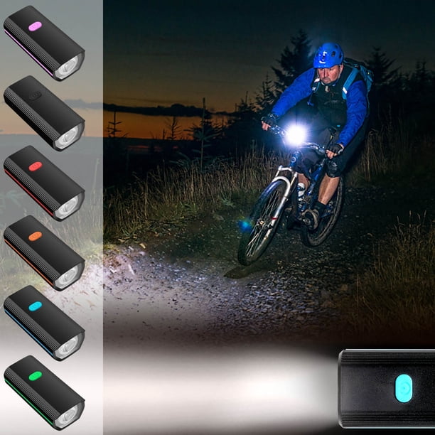Faro de bicicleta con claxon - Luz LED USB recargable de 250 lúmenes, alarma de 120dB, 3 modos de iluminación, impermeable IPX5 para ciclismo nocturno
