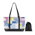 thumbnail image 7 of FORMRS Canvas Laptop Tote Bag for Women with 15.6" Computer Compartments Shoulder Handbag, Retro Simple Shapes, 7 of 7