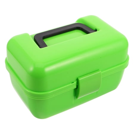 BESTYASH Light Green Portable Fishing Tackle Case Plastic Compact Double Layer Storage Box