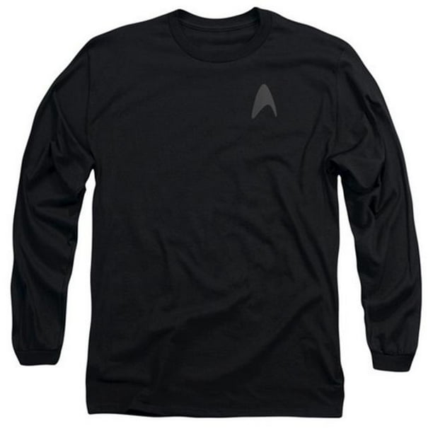 Star Trek-Darkness Commande Logo - T-Shirt à Manches Longues Adulte 18-1 - Noir&44; Moyen