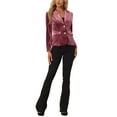thumbnail image 3 of INSPIRE CHIC Women's Vintage Velvet Blazer Notched Lapel Button Front Wear-to-Work Jacket XS Dirty Pink, 3 of 7