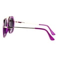 thumbnail image 3 of SA106 Womens Metal Brow Bridge Octagon Unique Aviator Sunglasses Purple, 3 of 4