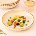 thumbnail image 4 of Nkmbld Cream Dinner Tray Lightweight Ceramic Texture Dinner Dishes Plates Salad Dessert Dinner Dish Household Art Tableware, Multicolor, 4 of 6