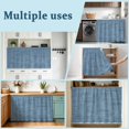 thumbnail image 6 of Vintage Hazy Blue Cabinet Dishwasher Hidden Curtains, Privacy Closet Door Curtain, Modern Farmhouse Textured Rustic Adhesive Dust Proof Under Sink Skirt for Bathroom Kitchen 35"x35", 6 of 8