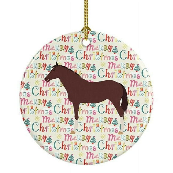 English Thoroughbred Horse Christmas Ceramic Ornament 2.8 in x 2.8 in