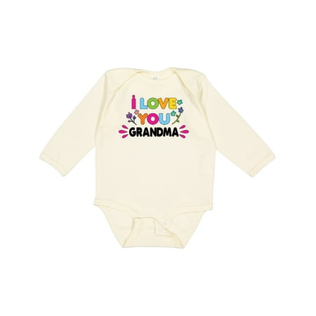 

Inktastic I Love You Grandma with Flowers Gift Baby Girl Long Sleeve Bodysuit