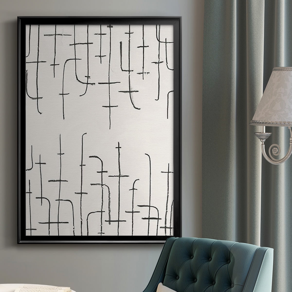 Vertical Arrangement I Premium Framed Print, in Gold, Black, or Silver - Ready to Hang