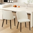 thumbnail image 2 of EOP Upholstered Dining Chairs Set of 2, Mid Century Modern Dining Room Chairs, Fabric Farmhouse Dining Side Chairs with Wood Legs, Armless Kitchen Chairs with Wingback, Beige, 2 of 7