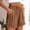 Khaki, variant on Fnooota Womens Bermuda Shorts, Summer Drawstring Casual Elastic Waist Cotton Linen Shorts Beige Size M-4XL