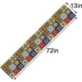 thumbnail image 4 of Linen Mexican Talavera Ceramic Tile Table Runner 72 Inches Long Mexican Fiesta Tablecloth Cinco De Mayo Party Decoration and Supplies for Table, 4 of 5