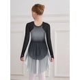 thumbnail image 6 of Doomiva Kids Girls Gradient Figure Skating Dress Shiny Rhinestone Mesh Long Sleeve Dance Competitions Training Outfit Grey 16, 6 of 7