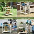 thumbnail image 4 of TORVA Portable BBQ Grill Cart - Outdoor Prep Table with Stainless Steel Top & 2-Tier Storage | Heavy-Duty HDPE Base for Patio, Camping & Backyard Use,White, 4 of 8