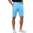 thumbnail image 5 of INSPIRE CHIC Plaid Shorts for Men's Flat Front Color Block Checked Shorts with Pockets 30 Blue, 5 of 6