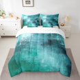 thumbnail image 2 of Modern Graffiti Bed in a Bag 7-Piece Abstract Turqoise Teal Watercolor Bedding Comforter Sets, Retro Tie Dye Oil Painting Bedding Twin Size with Fitted Sheet and Flat Sheet, 2 of 4