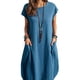thumbnail image 1 of Vestido de mujer Sonducket de poliéster sin mangas suelto Casual transpirable Azul, 1 of 5