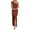 Coffee, variant on Women's Summer One Shoulder Long Formal Dresses Sleeveless Ruched Bodycon Wedding Guest Slit Maxi Dress