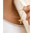 thumbnail image 5 of GDCOIN Gold Cross Necklace for Women 14K Gold Plated Dainty Simple Cubic Zircon Chain Square Cross Pendant Necklace Jewelry for Women Men, 5 of 9