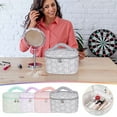 thumbnail image 1 of Fiudx Neceser de Viaje para Maquillaje, Organizador de Gran Capacidad, Elegante Almacenamiento para Brochas, Barrera Higiénica Transparente, Bolso de Mano Portátil, Almacenamiento de Belleza para Lle, 1 of 2