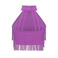thumbnail image 2 of vastwit Kids Girls Latin Dance Tassel Shirt Sleeveless Layered Fringe Crop Top Samba Tango Ballroom Dancewear Purple 8, 2 of 7