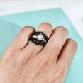 thumbnail image 6 of Ringheart Couple Rings Black Matching Rings Crown Ring Women Wedding Ring Sets for Him and Her, 6 of 8