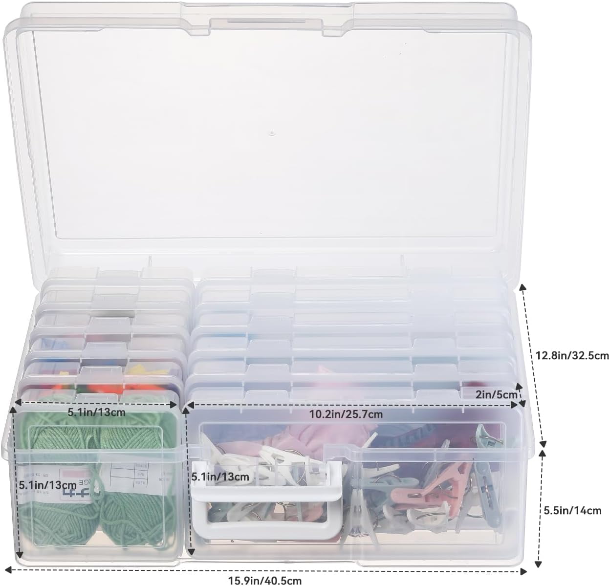 Plastic Storage Boxes & Organizers - Arts & Crafts Storage - Modern Style - 18 Count