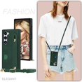 thumbnail image 2 of Case for Samsung Galaxy S23 with Card Slot Holder, Removable Adjustable Shoulder Strap Lanyard Crossbody Neck Purse Phone Case for Samsung Galaxy S23 KB Green, 2 of 15