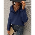 thumbnail image 6 of BTFBM Womens Sweaters Fall Winter Clothes Long Sleeve Button Down Ruffle Crew Neck Casual Knitted Pullover Tops, 6 of 7